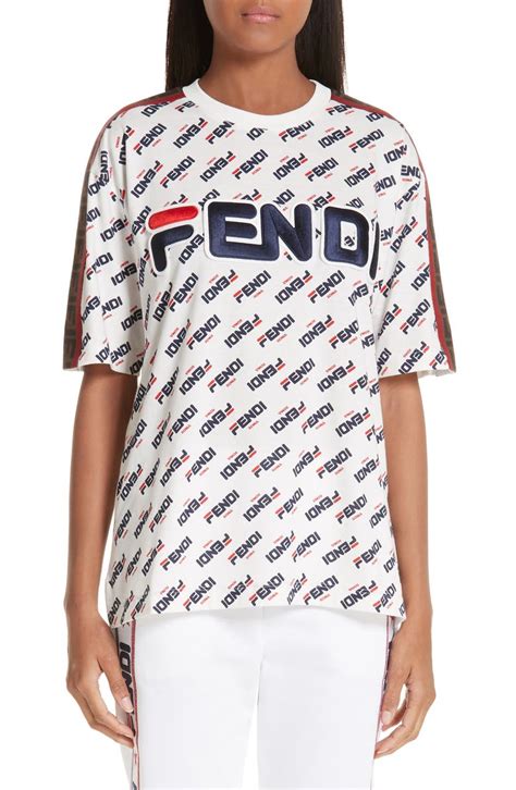 fendi fila logo t shirt|Fendi and FILA mania.